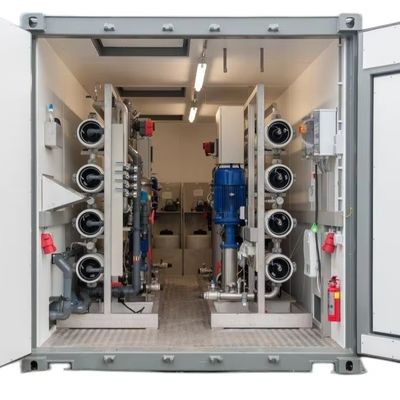 سعر جيد 500m3 Per Day Container Type Reverse Osmosis System with 25000L/Hour Capacity and 40kw Power for Water Treatment الانترنت